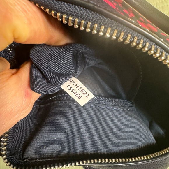 EUC-COACH Floral Mini Bennet Satchel Coated Cavas F55466 Handbag Pink Navy - Picture 5 of 16